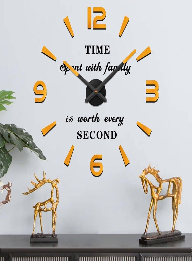 VANGOLD Design 3D Wall Clock for Living Room Decor (Gold and Black Decor) - Image 1